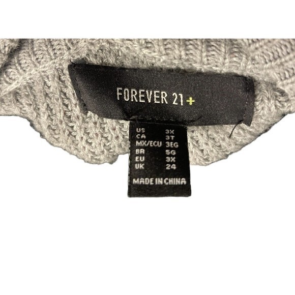 Winter Christmas Sweater plus size 3X Gray Knit Long‎ Sleeve Boat Neck Jeweled - Picture 6 of 7